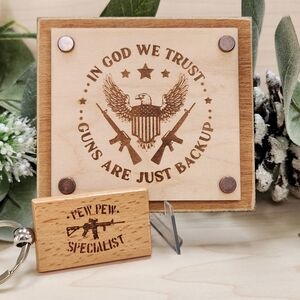 2A 2nd Amendment Decorative Sign & Bonus Keychain
